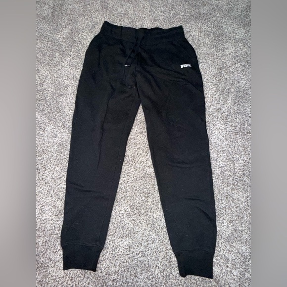 Pink black sweat pants joggers with pockets and drawstring - Picture 1 of 4